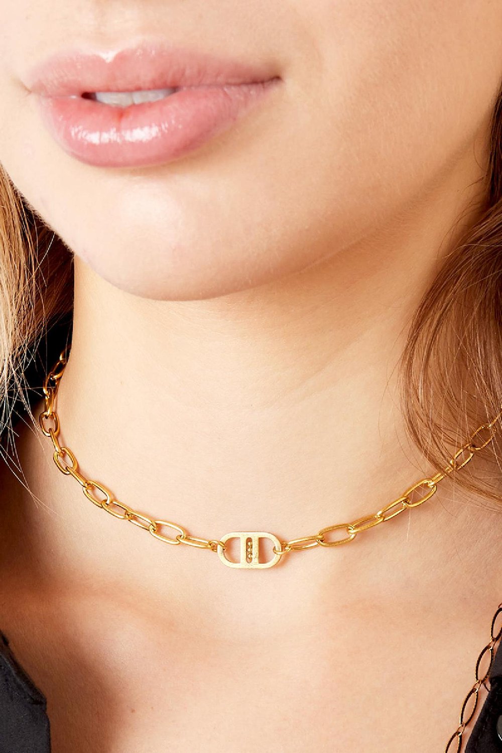 Collier Bonne Chance Couleur or Acier inoxydable h5Image3